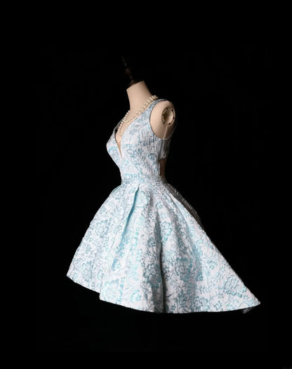Princess Ball Gown Light Sky Blue Lace Birthday Gown Homecoming Dresses Ideas Hoco Outfits RB5929