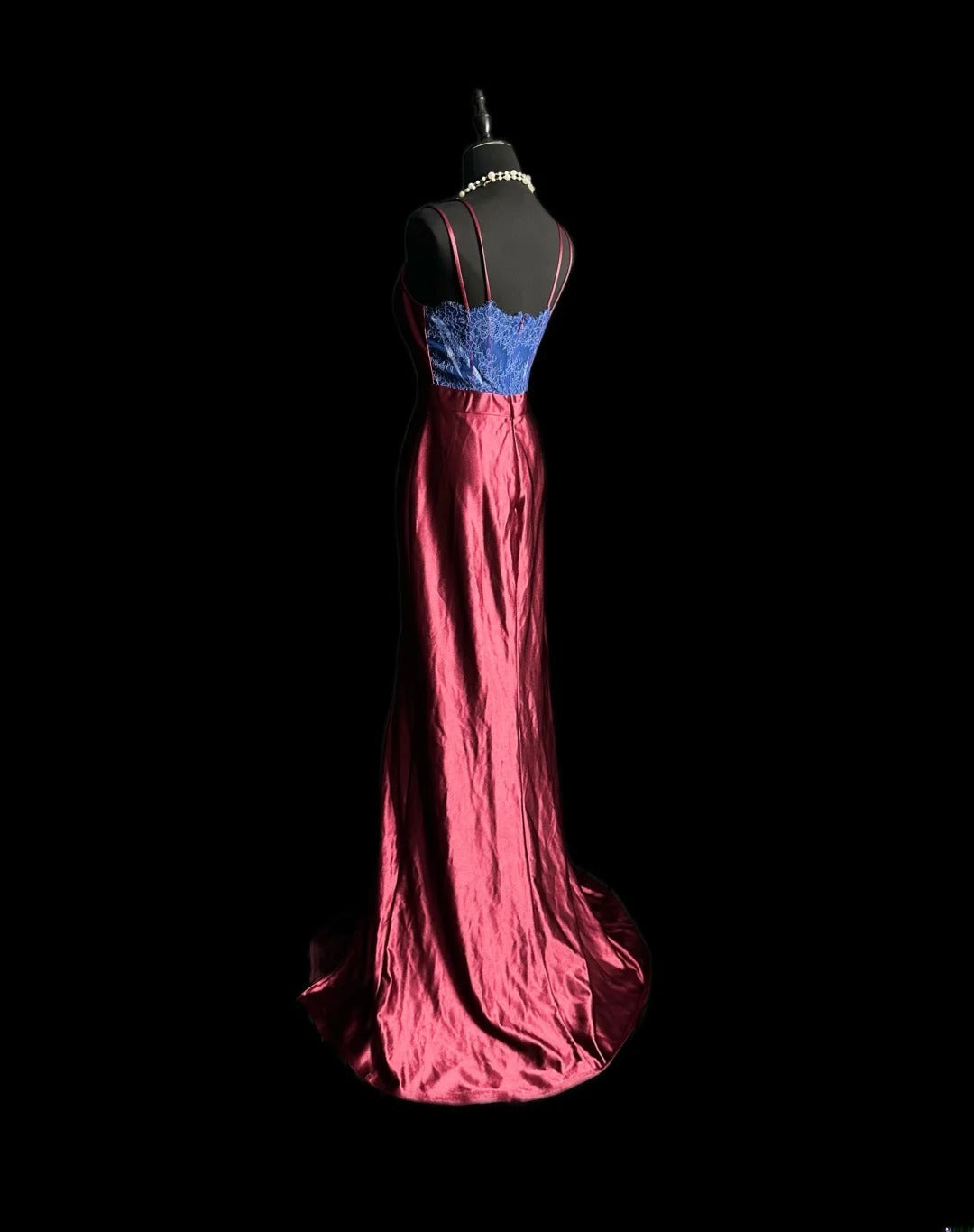 Simple Prom Dresses Mermaid Spaghetti Strap Burgundy With Slit Long Party Dress Formal Outfits RB5930