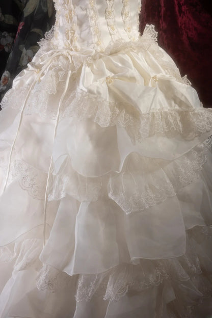 Ball Gown Elegant Luxury Dress & Chic Fashion Square Neck White Lace Quince Dress Quinceanera Dresses Birthday Outfits RB8270