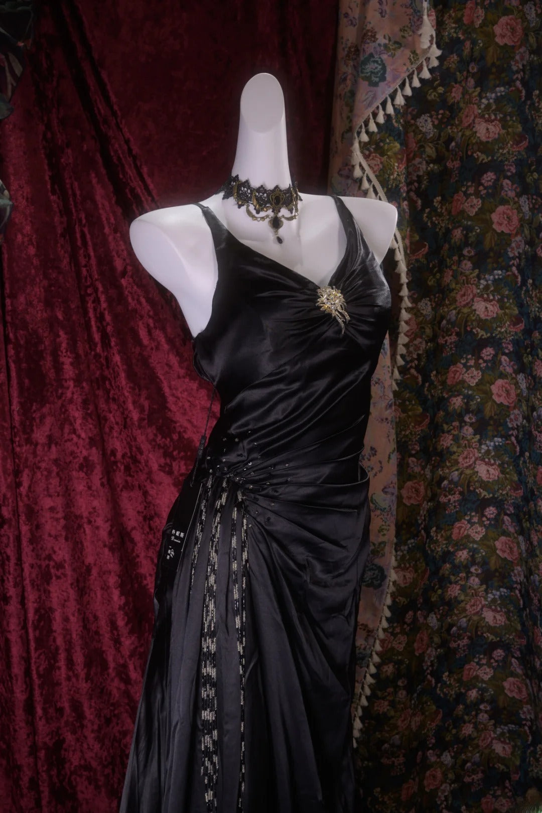 Elegant Mermaid Spaghetti Straps Black Tie Dress With Beading Long Prom Dresses Formal Outfit Evening Night Gown RB8135