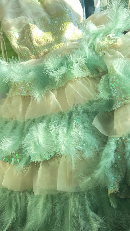 Vintage Ball Gown Strapless With Feathers Matric Mini Graduation Hoco Dresses Short Senior Birthday Homecoming Outfits RB3579