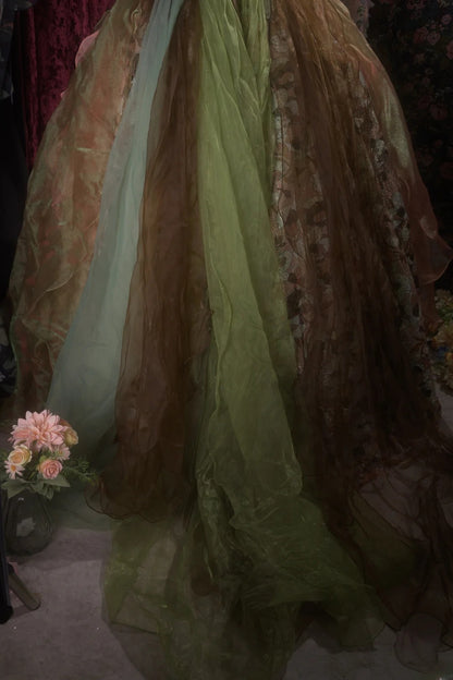 Dreamy Princess Ball Gown Formal Events Strapless Green Tulle Quince Dress Quinceanera Dresses Birthday Outfits RB8271
