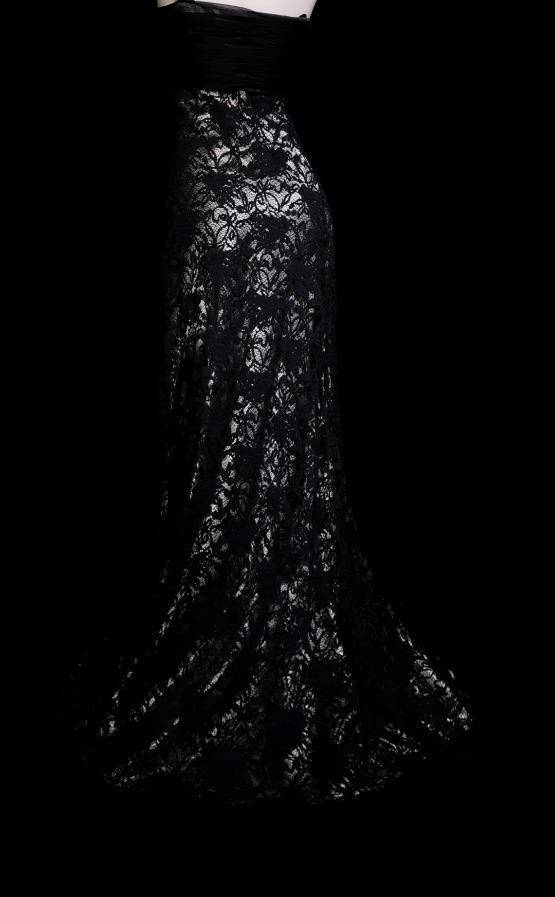 Black Prom Dress Mermaid One Shoulder Lace Floor Length Formal Party Gown RB9922