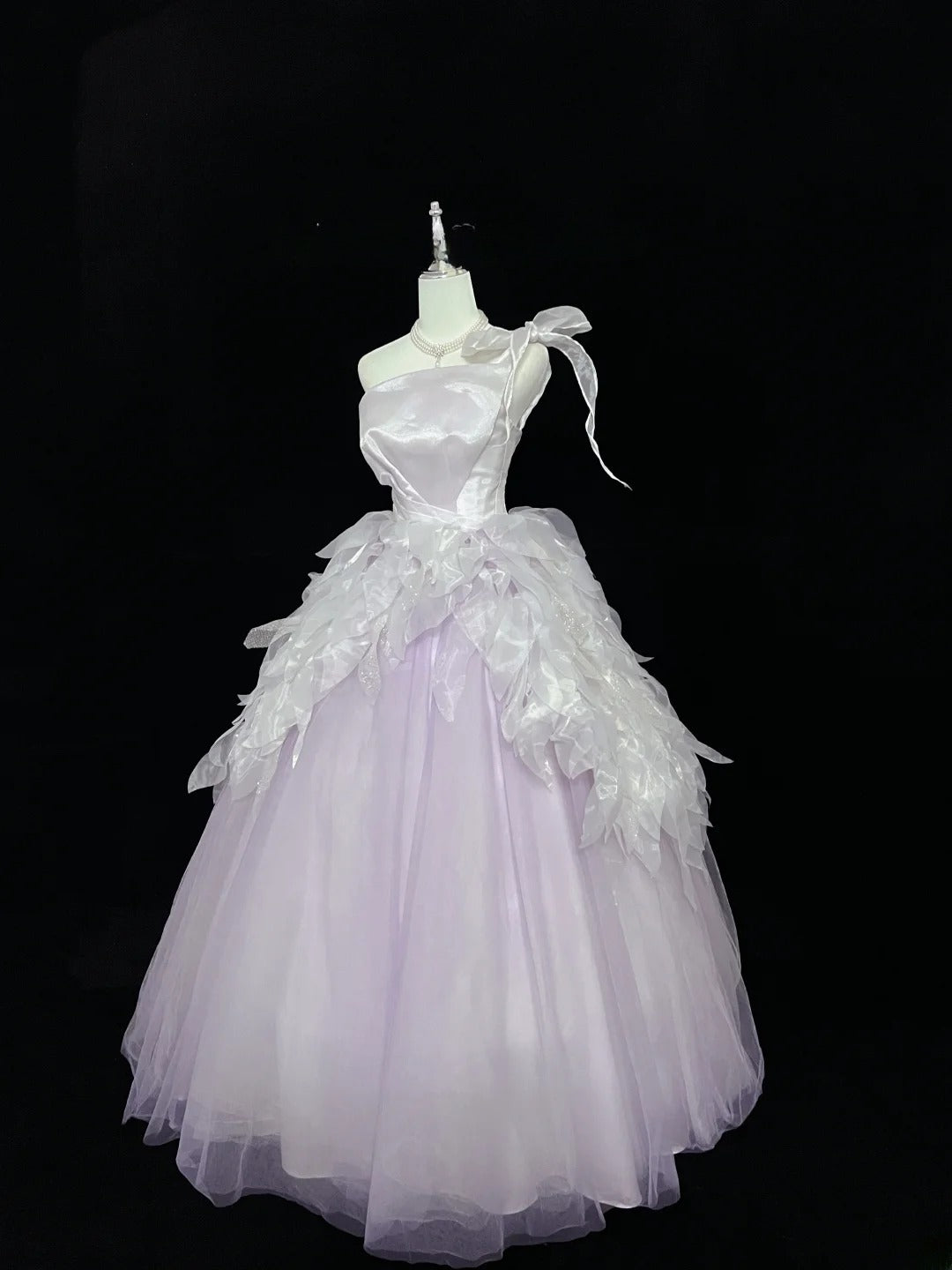 Princess Ball Gown One Shoulder Lilac With Tiered Layers Quince Dress Voluminous Sweet 16 Sweet Sixteen Outfits Vestido de 15 RB7497