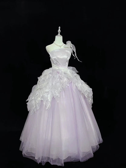 Princess Ball Gown One Shoulder Lilac With Tiered Layers Quince Dress Voluminous Sweet 16 Sweet Sixteen Outfits Vestido de 15 RB7497