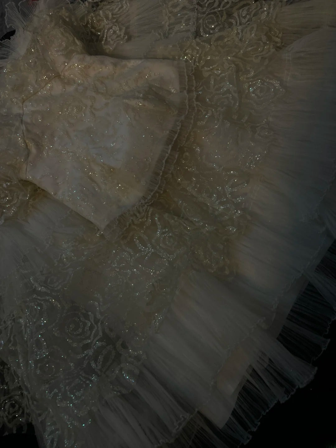 Vintage Princess Wedding Dress Ball Gown Strapless Sequined White Brides Gown Long Bridal Dress RB5792