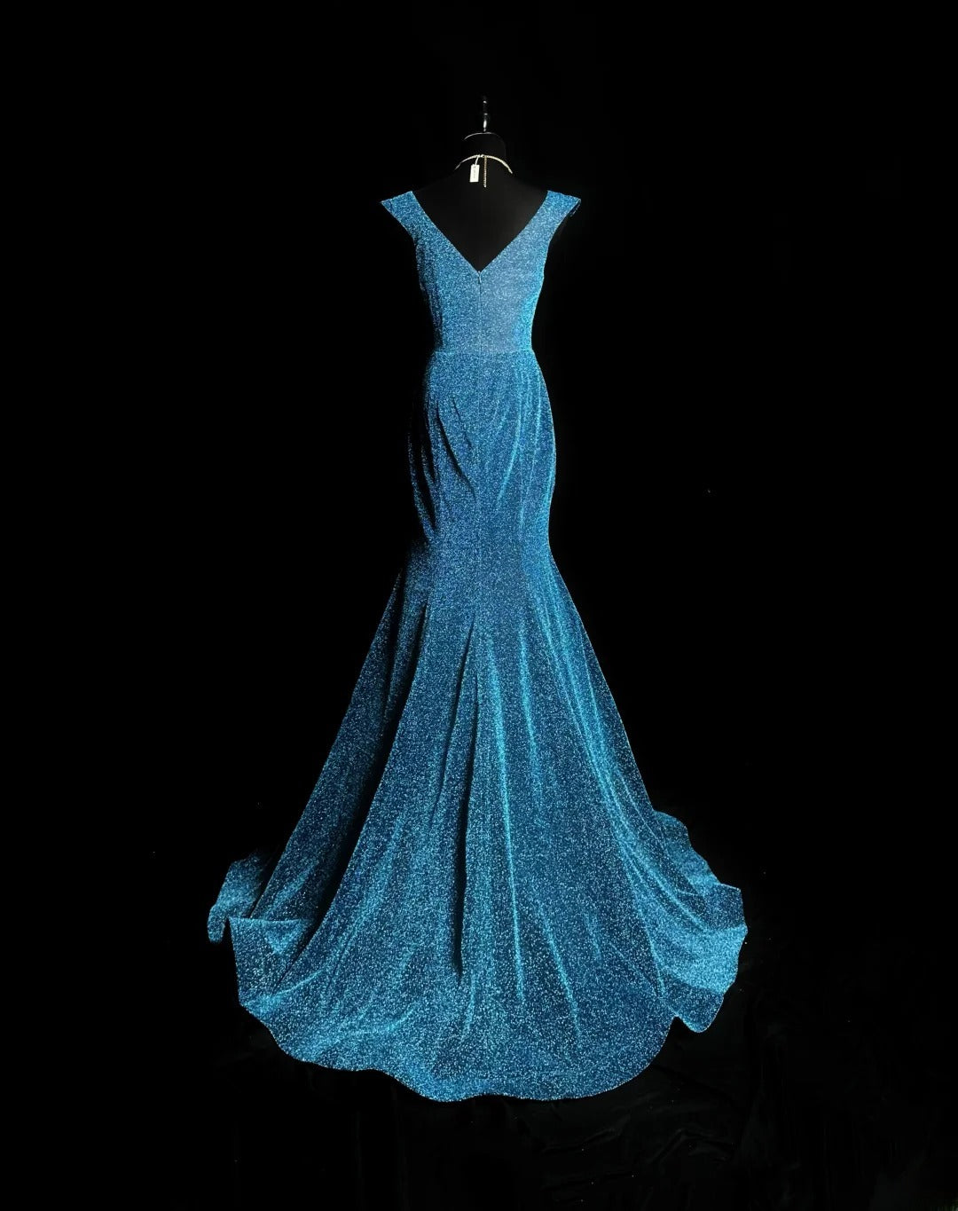 Modest Prom Dresses Mermaid Scoop Blue Sequin Long Party Dress Formal Outfits RB5937
