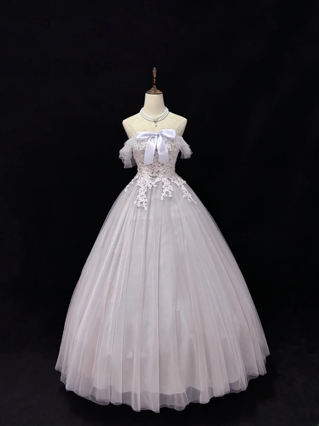 Cute Ball Gown Off The Shoulder Lilac Tulle With Lace Quince Dress Voluminous Ideas Sweet 16 Quinceanera Dresses Vestido de 15 RB7498