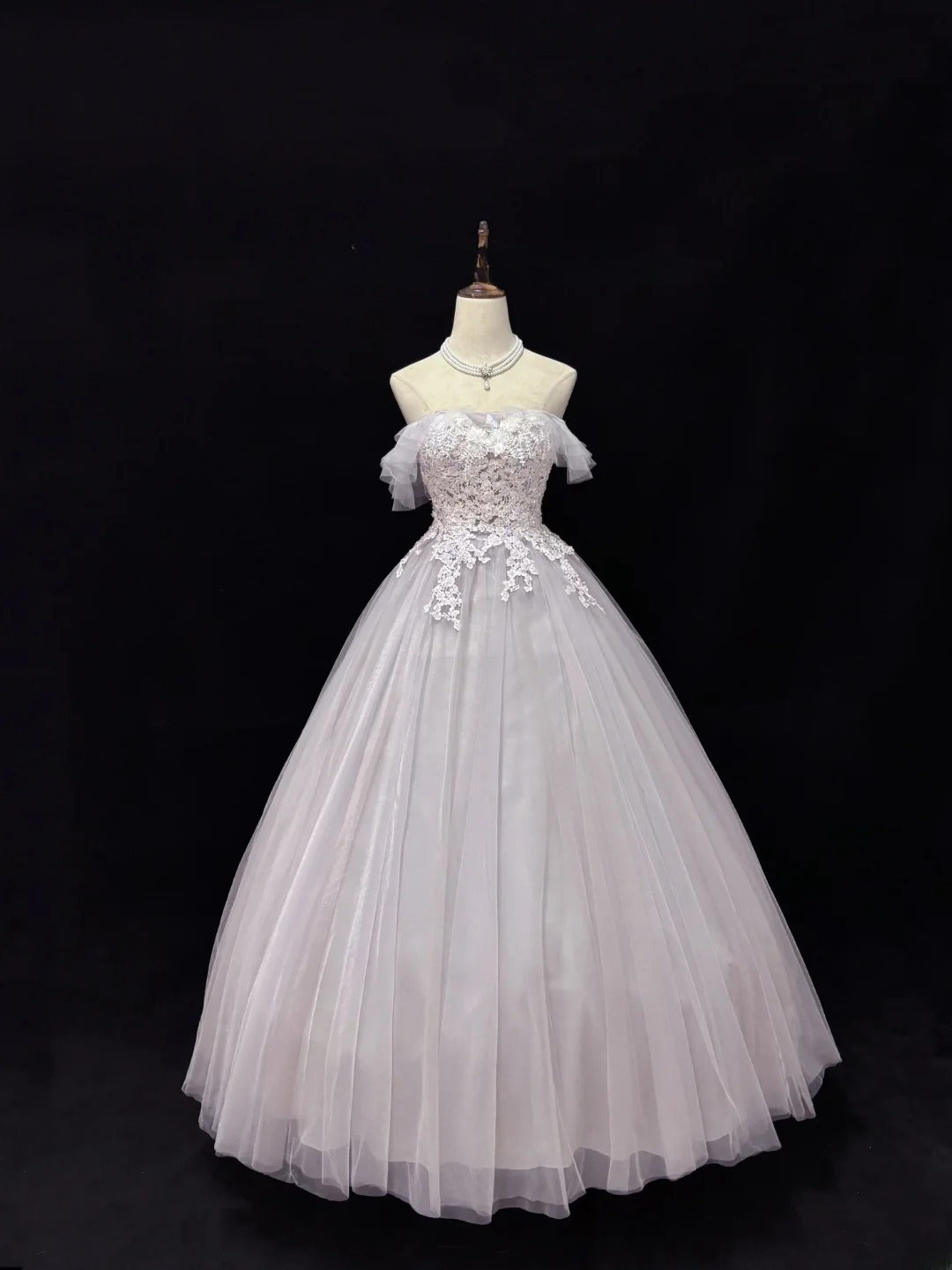 Cute Ball Gown Off The Shoulder Lilac Tulle With Lace Quince Dress Voluminous Ideas Sweet 16 Quinceanera Dresses Vestido de 15 RB7498