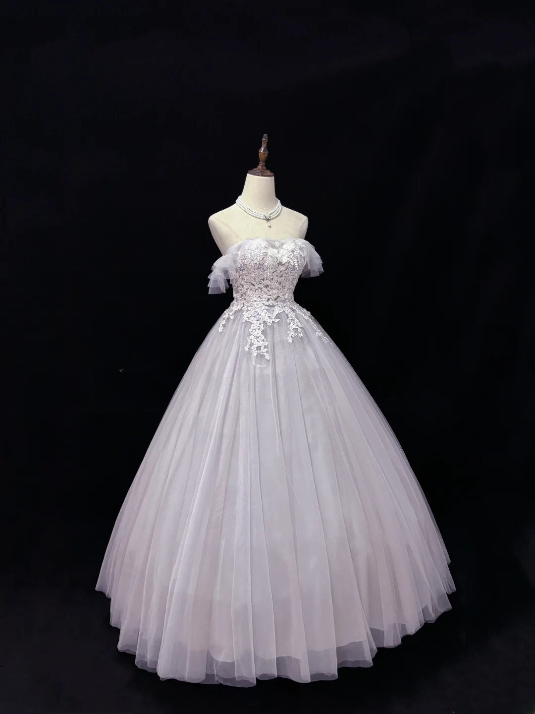 Cute Ball Gown Off The Shoulder Lilac Tulle With Lace Quince Dress Voluminous Ideas Sweet 16 Quinceanera Dresses Vestido de 15 RB7498