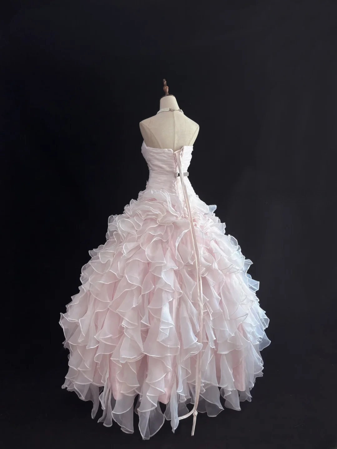 Princess Ball Gown Sweetheart Pink With Tiered Layers Quince Dress Voluminous Sweet 16 Sweet Sixteen Outfits Vestido de 15 RB7499