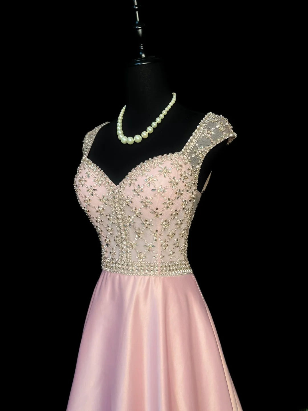 Vintage 70s Prom Dresses A line Sweetheart Pink Satin Sleeveless Open Back Evening Dress Formal Outfits RB5939