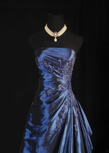 Vintage Ball Gowns Women's Cocktail Party Gowns Strapless With Beads Lace Cape Tops Long Graduation Dinner Outfits Prom Dresses AS130
