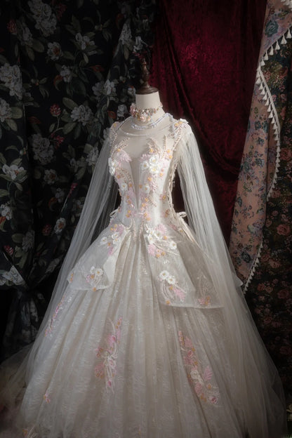 Sweety Ball Gown Scoop Ivory With Pink Tulle Long Flowers Lace Quince Dress inspo Party Gowns Sweet 16 Outfits RB8274