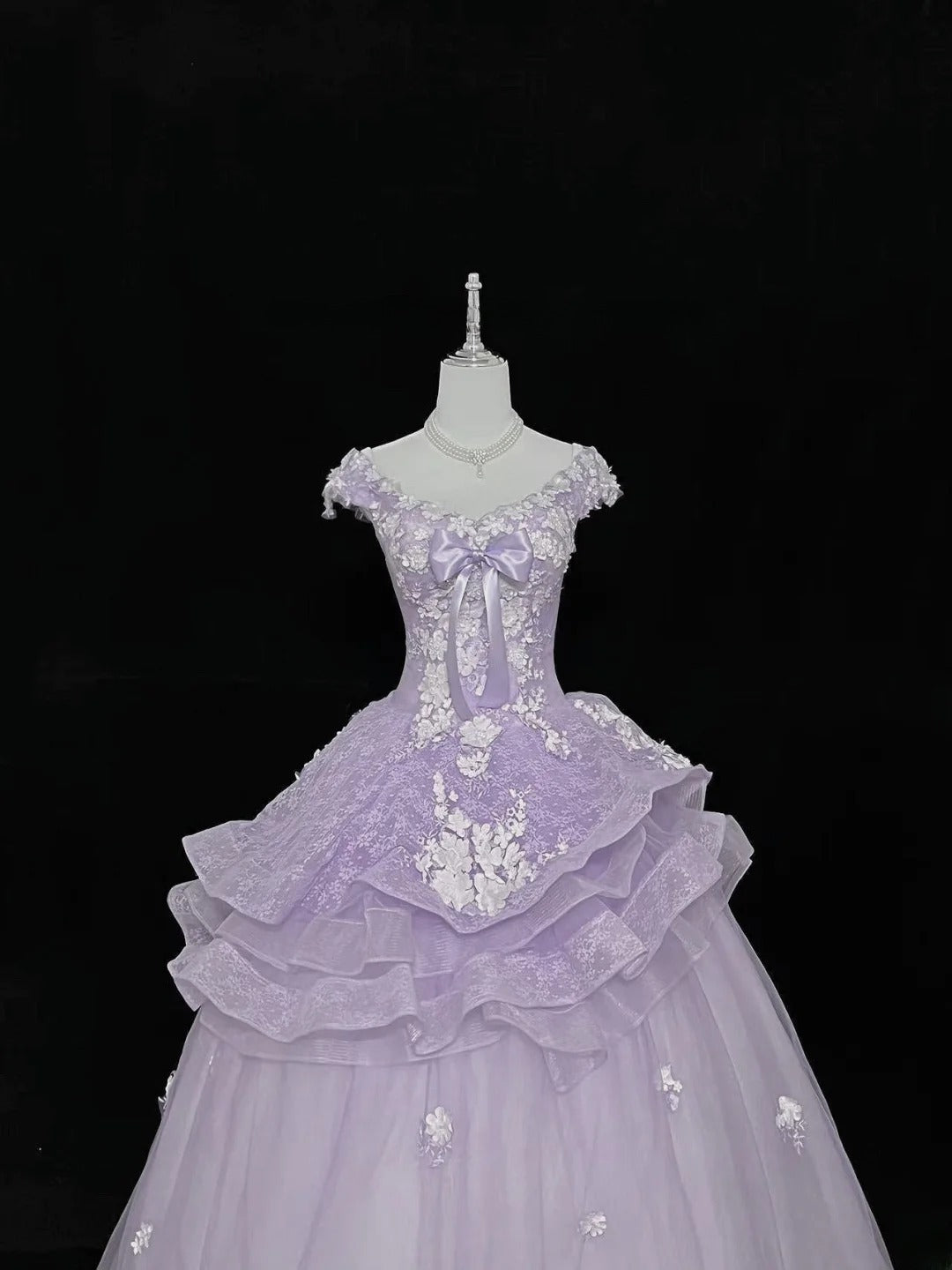 Sweet Ball Gown Off The Shoulder Lilac Tulle With Lace Quince Dress Voluminous Ideas Sweet 16 Quinceanera Dresses Vestido de 15 RB7502