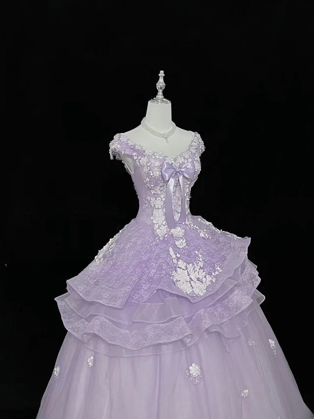 Sweet Ball Gown Off The Shoulder Lilac Tulle With Lace Quince Dress Voluminous Ideas Sweet 16 Quinceanera Dresses Vestido de 15 RB7502