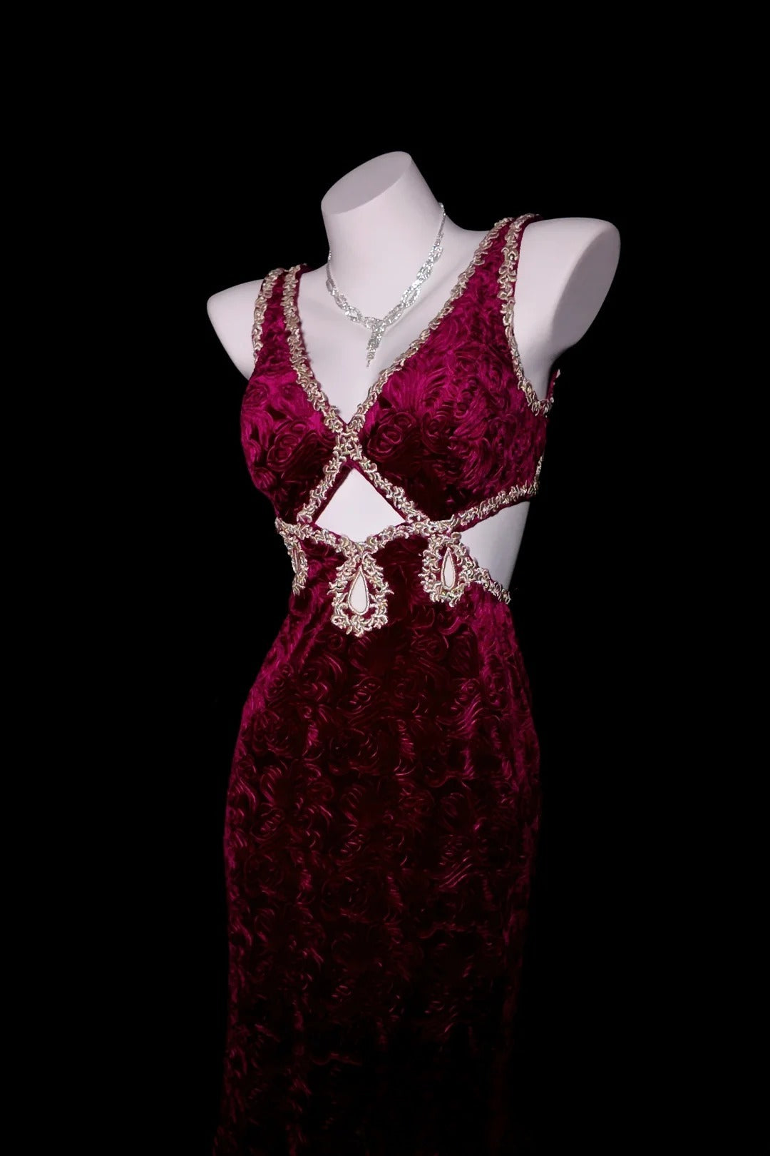 Velvet Prom Dress Mermaid V Neck Backless Appliques Lace Floor Length Formal Party Gown RB9930