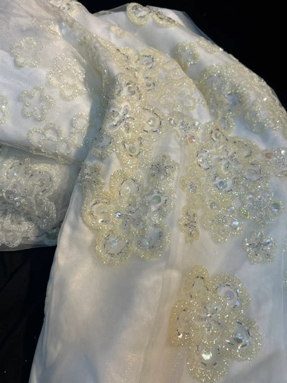 Vintage Princess Wedding Dress Mermaid Strapless White With Appliques Brides Gown Long Bridal Dress RB5797