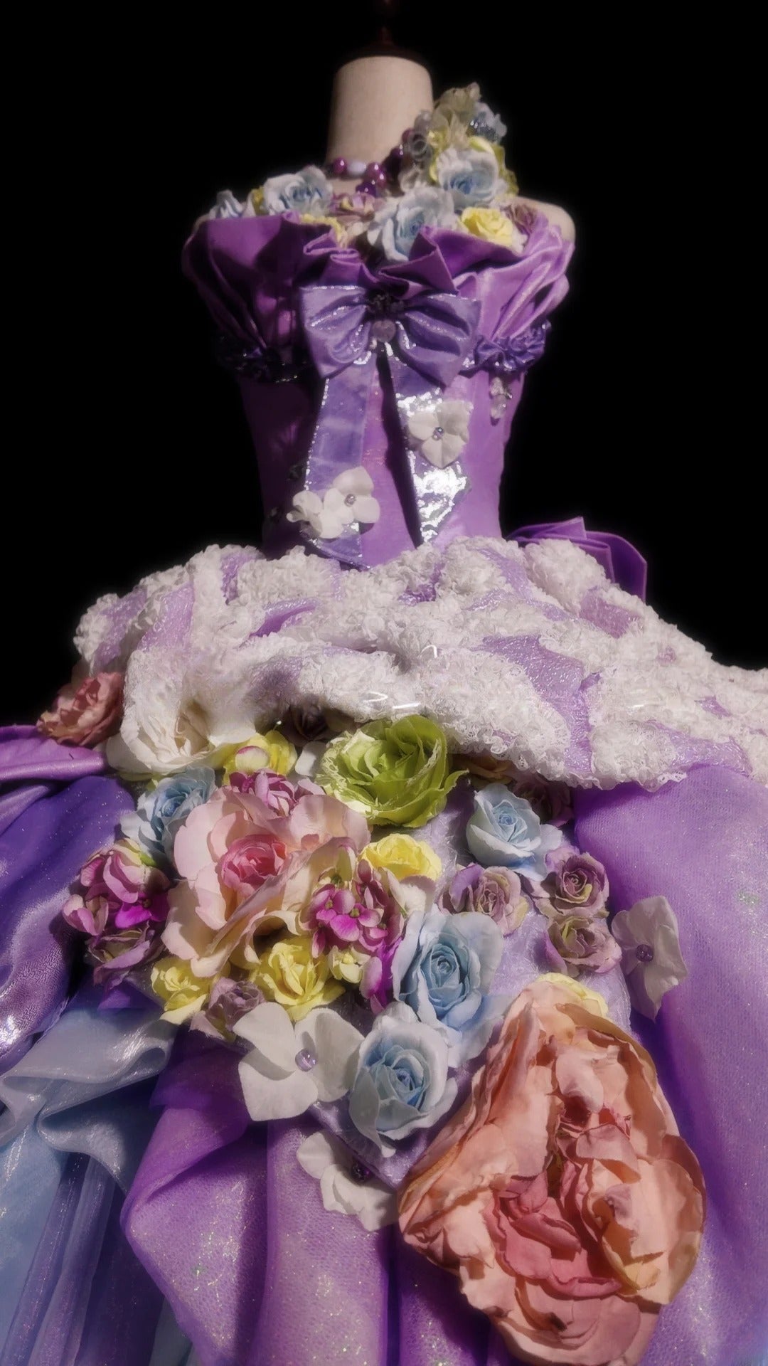 Sweet 16 Dress Lilac Sweetheart Ball Gown With 3D Flowers Tiered Layers Sweet Sixteen Dress RB9933