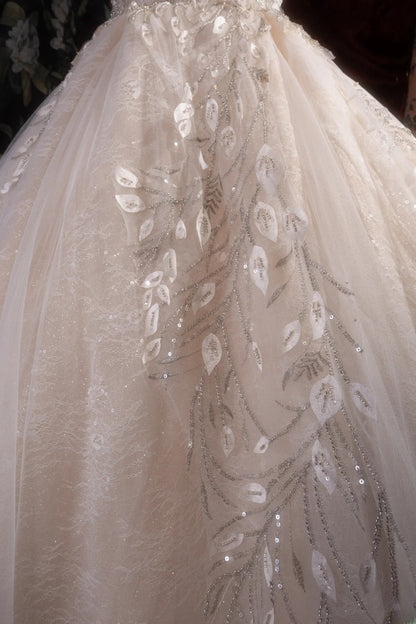 Vintage Ball Gown Spaghetti Straps 1950s White Tulle With Beading Long Autumn Winter Brides Gown Bridal Dress Wedding Dresses RB8278