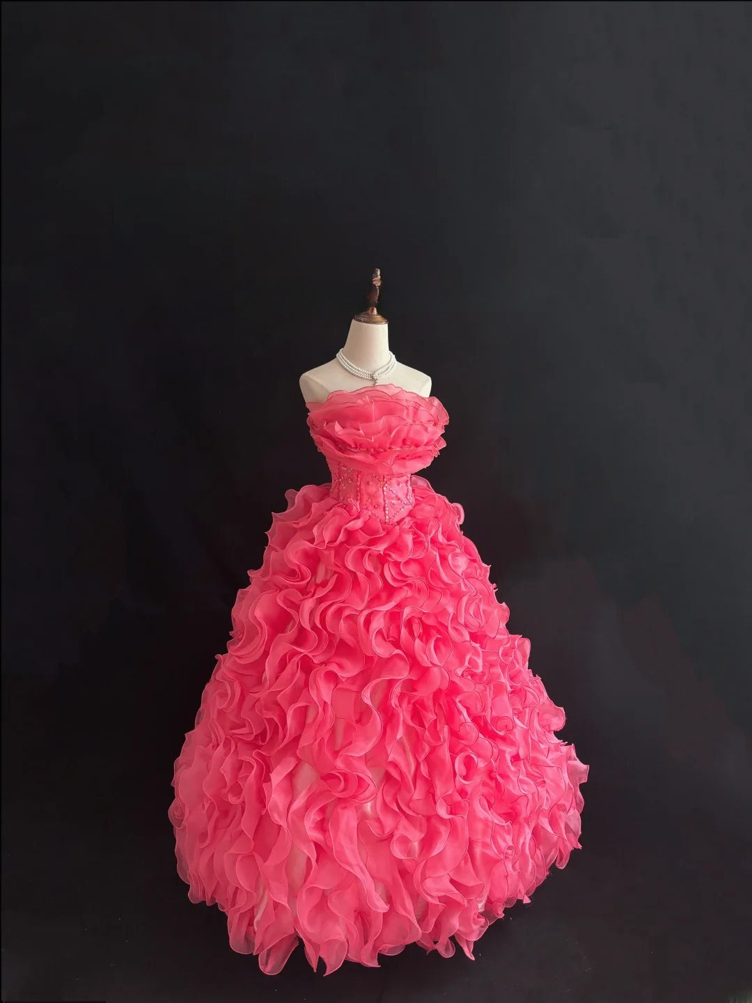 Sweet Ball Gown Strapless Pink With Tiered Layers Long Quince Dress Voluminous Ideas Sweet 16 Quinceanera Dresses Vestido de 15 RB7510