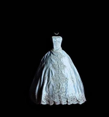 Cute Ball Gown Strapless Light Sky Blue Long Quinceañera Dress Moda 2000 15 Quinceanera Dresses Ideas Sweet 16 Outfits RB7120