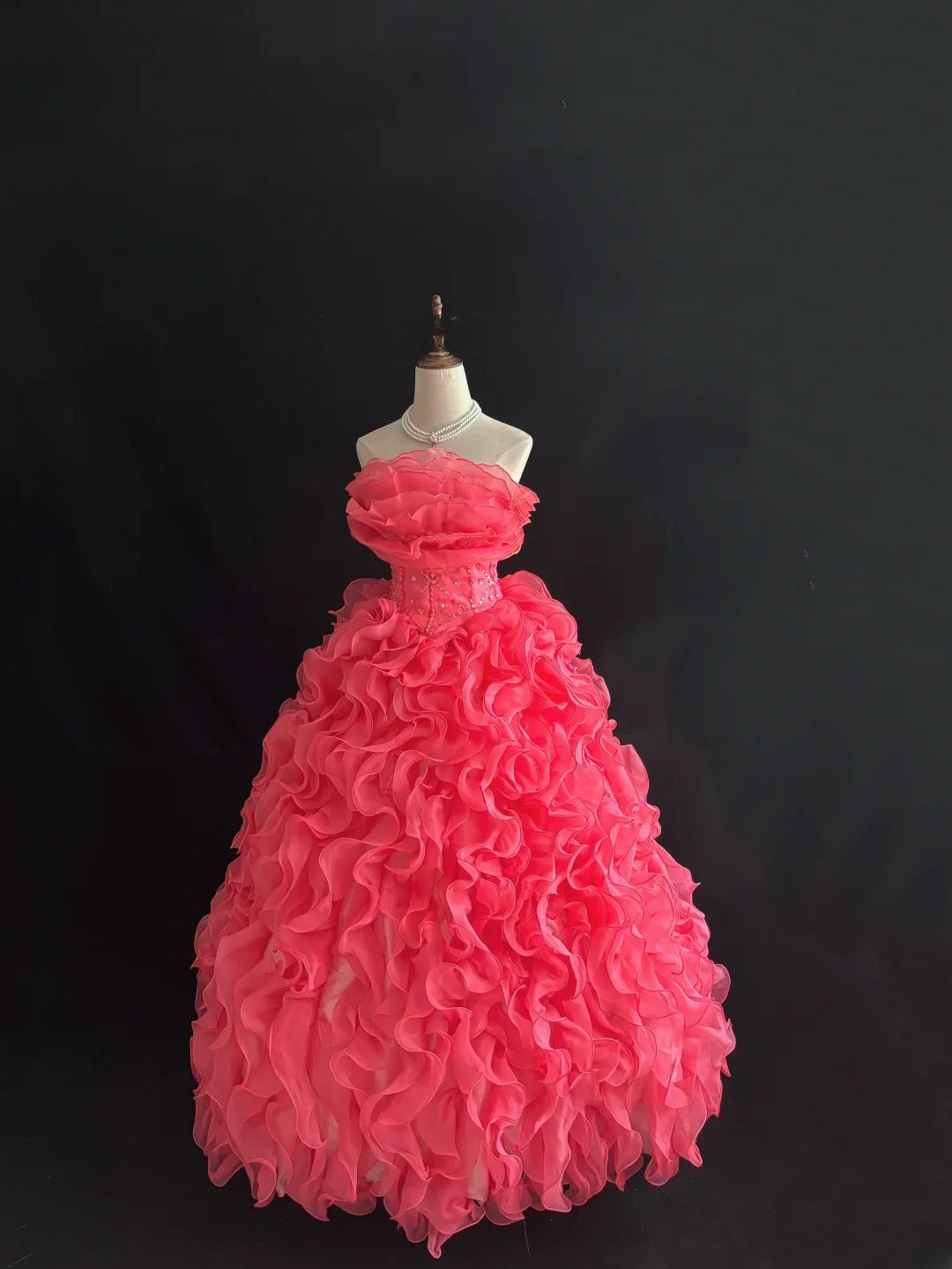 Sweet Ball Gown Strapless Pink With Tiered Layers Long Quince Dress Voluminous Ideas Sweet 16 Quinceanera Dresses Vestido de 15 RB7510