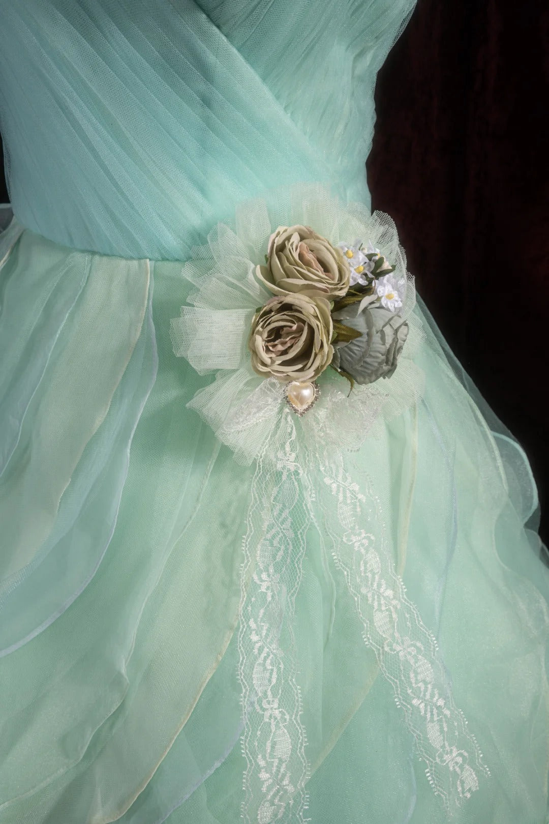 Dreamy Princess Ball Gown Formal Events Halter Blue Green Chiffon Tiered Quince Dress Quinceanera Dresses Birthday Outfits RB8280