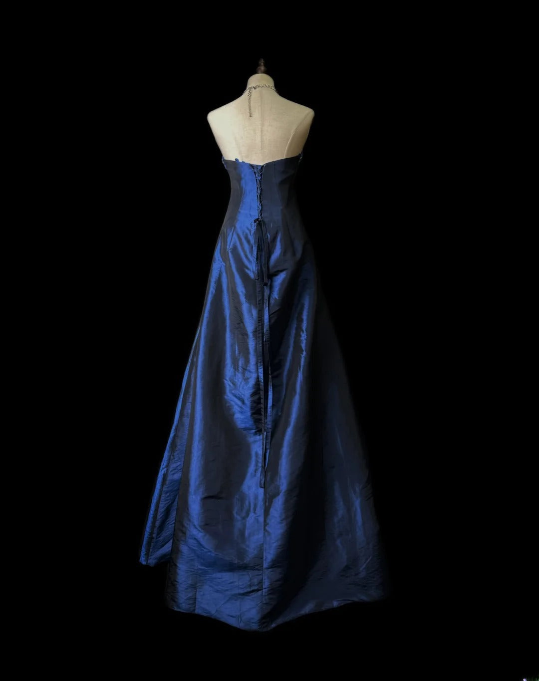 Classy Prom Dresses Ball Gown Strapless Navy Blue Taffeta Long Party Dress Formal Outfits RB5953