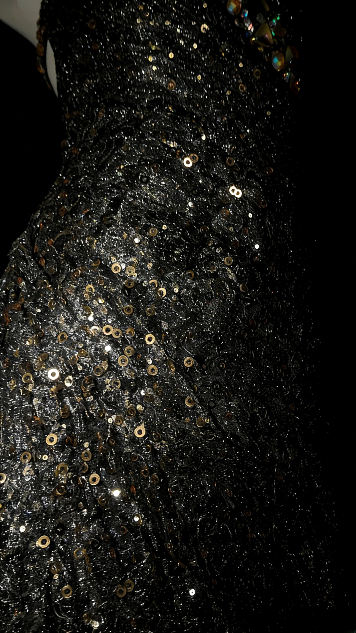 Grey Prom Dress Mermaid One Shoulder With Gold Lace Floor Length Formal Party Gown RB9938