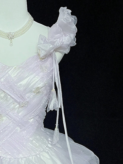 Modest Ball Gown One Shoulder Lilac With Tiered Layers Long Quince Dress Voluminous Sweet 16 Sweet Sixteen Outfits Vestido de 15 RB7514