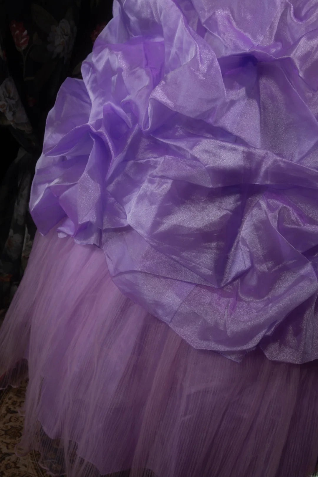 Sweety Ball Gown Square With Satin Long Beading Tiered Flowers Grape Quince Dress inspo Party Gowns Sweet 16 Outfits RB8283