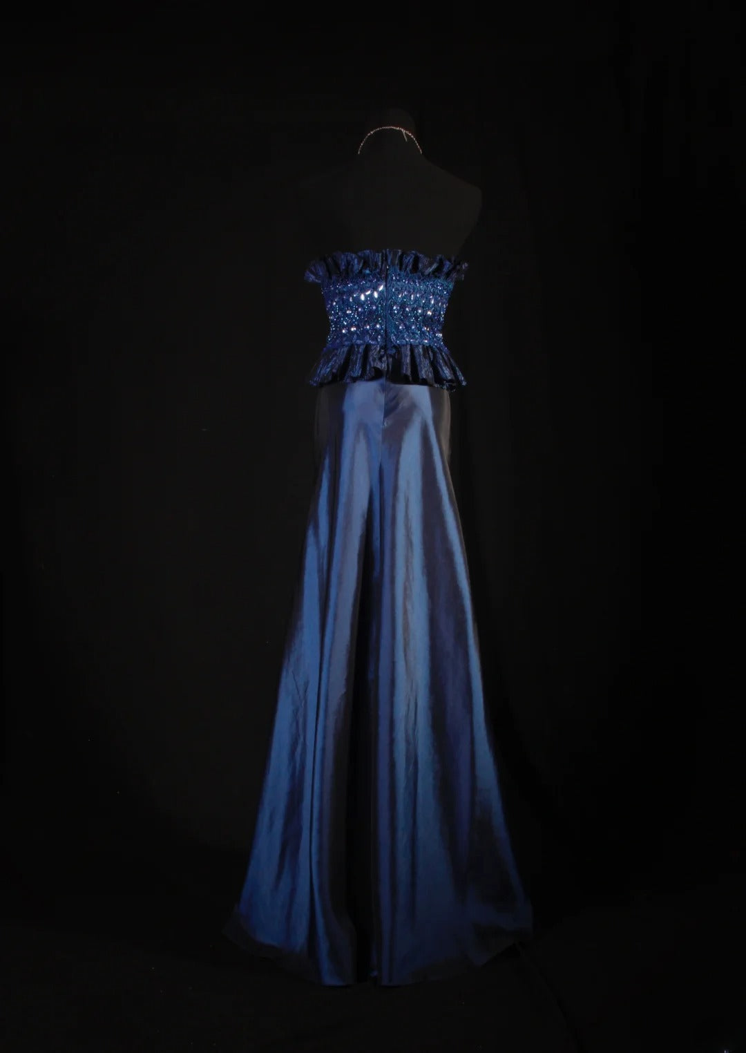 Retro 70s 1960s Formal A Line Strapless Navy Blue With Gem Beads Jacket Sleeveless Long Prom Dresses Party Formal Gowns AS146