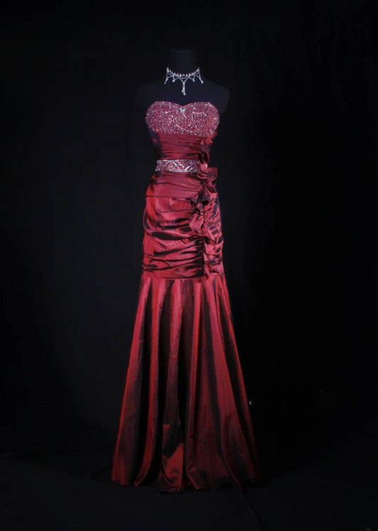 Retro Vintage 1960s Style Formal Mermaid Sweetheart Burgundy Wine Red With Beads Long Prom Dresses Party Formal Gowns AS148