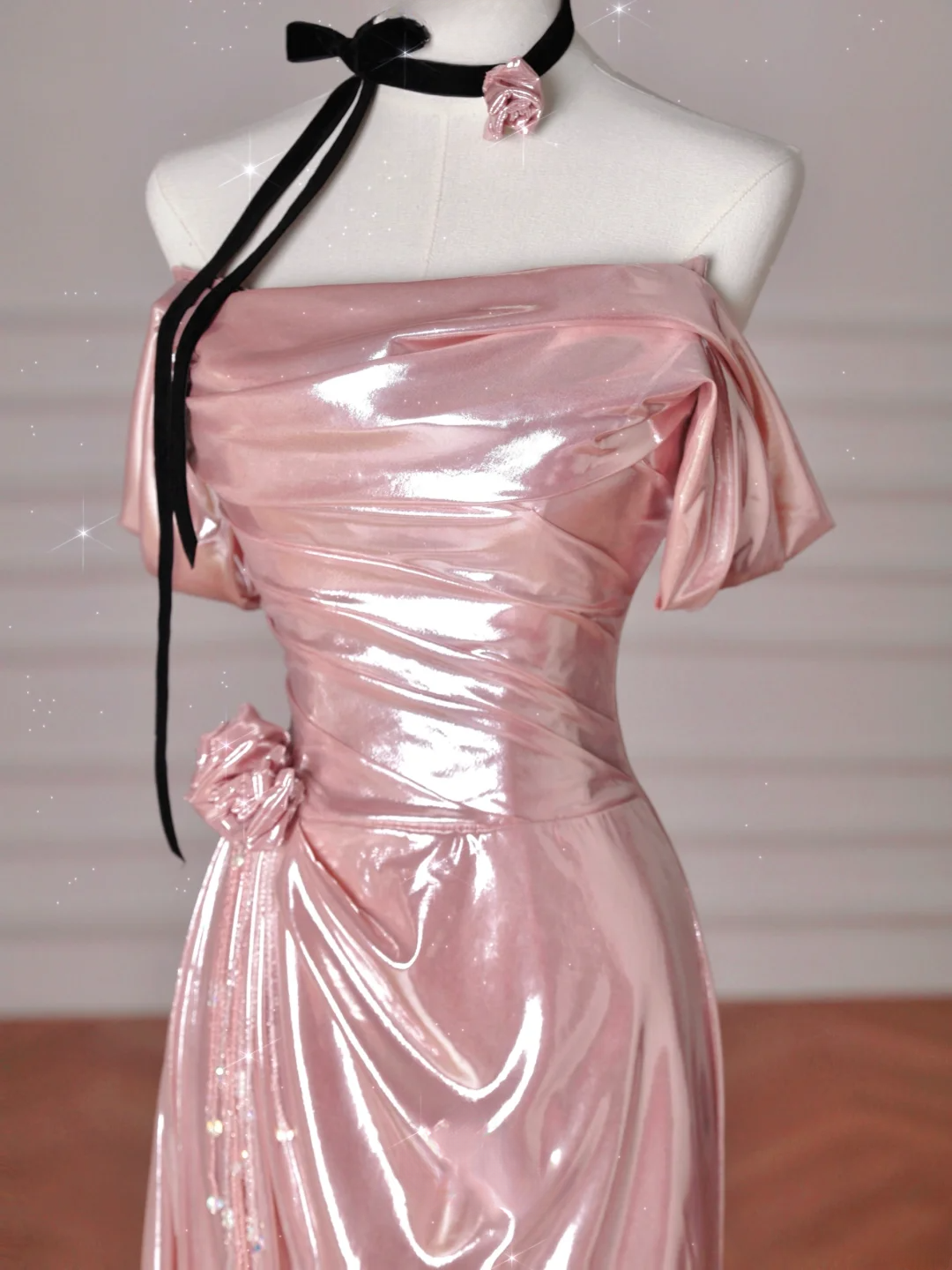 Sexy Mermaid Off The Shoulder Pink Sequin Prom Dress Inspiration Long Party Formal Prom Dresses AU193