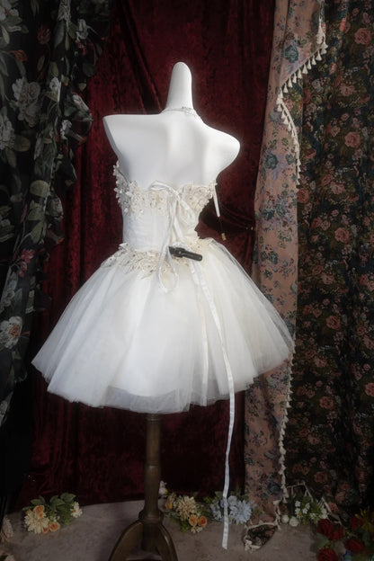 Modest Homecoming Dresses Outfit inspo Ball Gown Sweetheart White Tulle 15th Birthday Cocktail Ideas Outfits RB8291