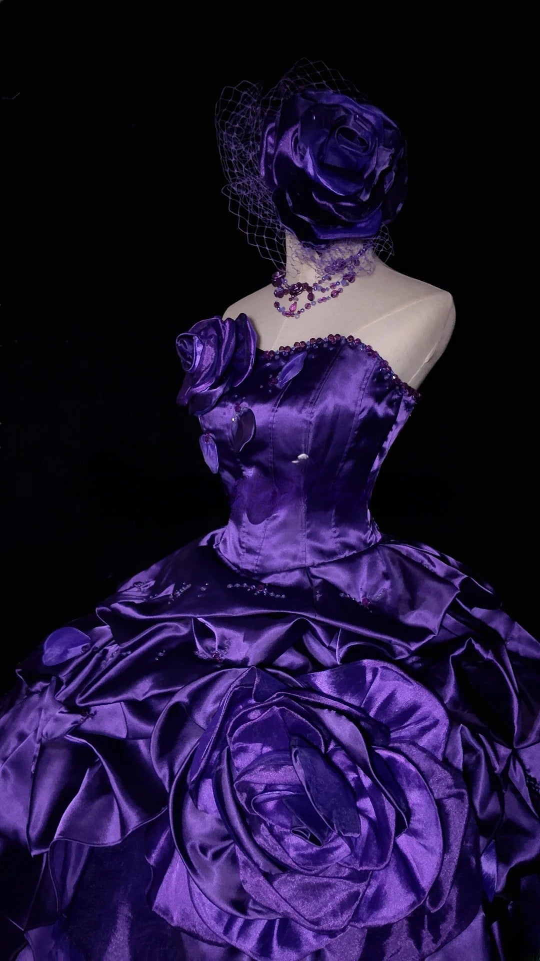 Sweet 16 Dress Purple Strapless Sleeveless Ball Gown With Tiered Layers Sweet Sixteen Dress RB9948