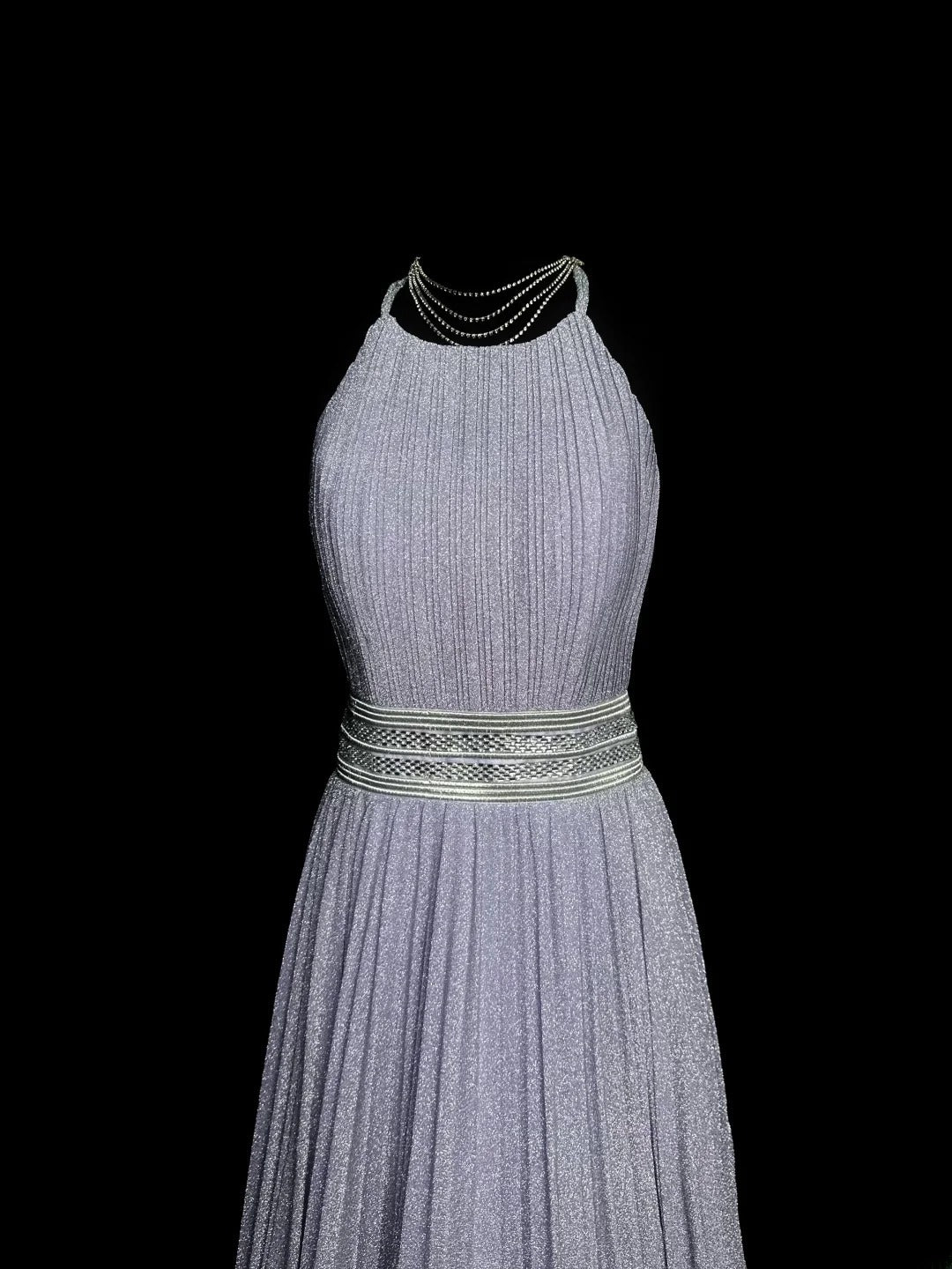 Sparkly Prom Dresses A line Scoop Sleeveless With Ruffled Long Formal Outfits RB5966