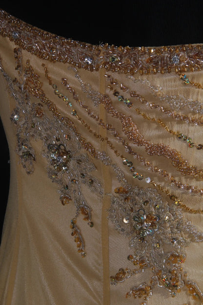Sparkly Prom Dresses Aesthetic Mermaid Halter Champagne With Beads Inspo Impress Long Party Formal Gown For Senior Teens High Schools AS159