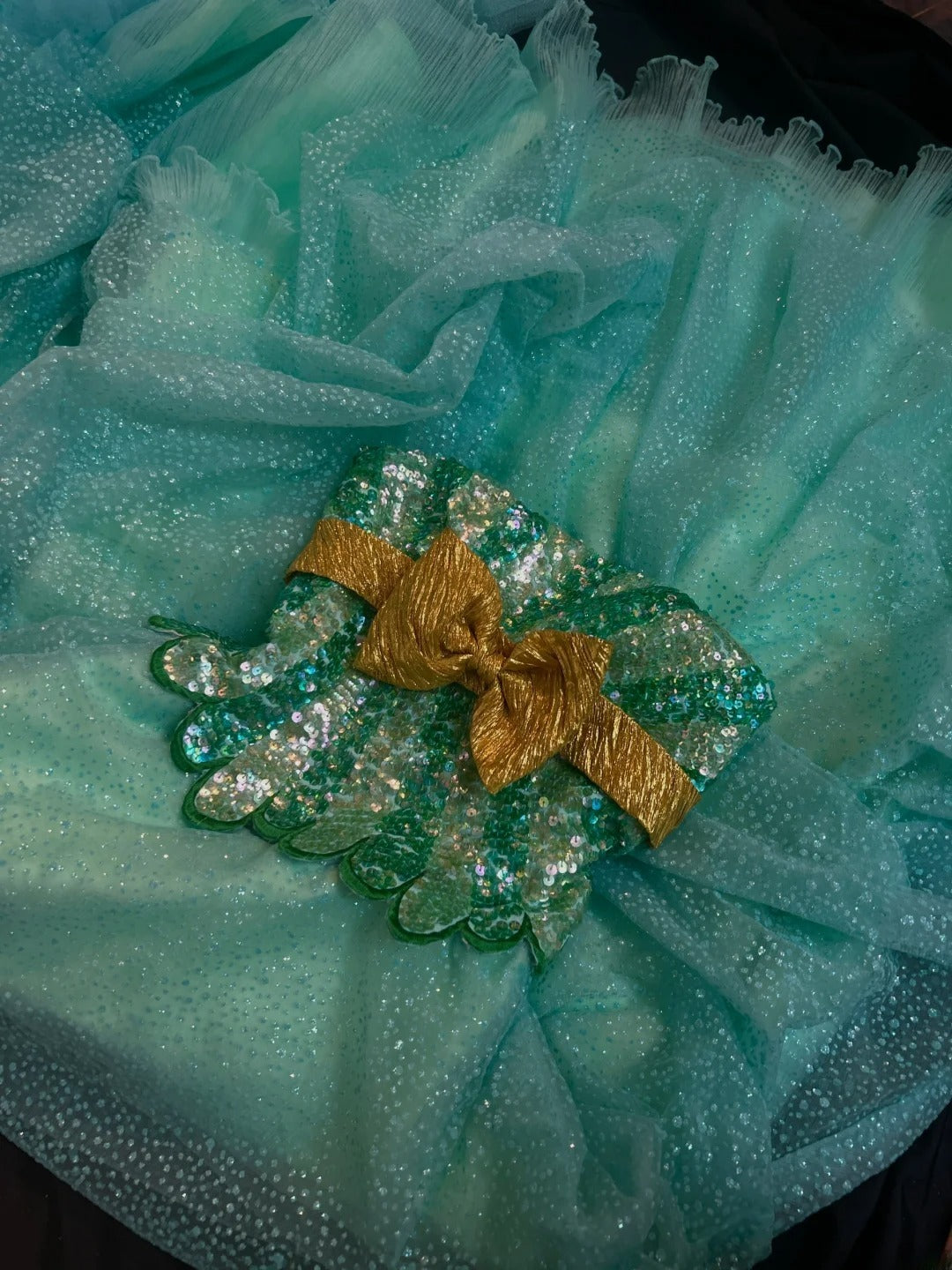 Princess Ball Gown Strapless Green Tulle Long With Beading Sweet 16 Dresses Seventeen Quince Dress RB3596