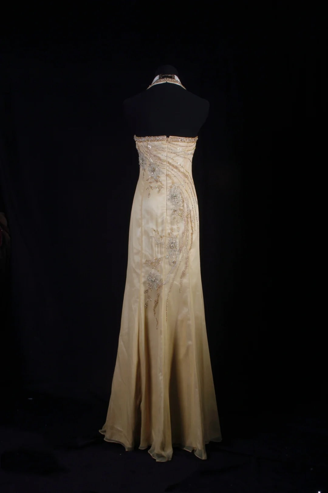 Sparkly Prom Dresses Aesthetic Mermaid Halter Champagne With Beads Inspo Impress Long Party Formal Gown For Senior Teens High Schools AS159