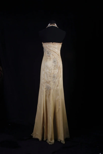 Sparkly Prom Dresses Aesthetic Mermaid Halter Champagne With Beads Inspo Impress Long Party Formal Gown For Senior Teens High Schools AS159
