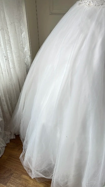 Elegant Sweet 16 Dress Long White Halter Tulle Ball Gown Sweet Sixteen Party Birthday Dresses RC0525