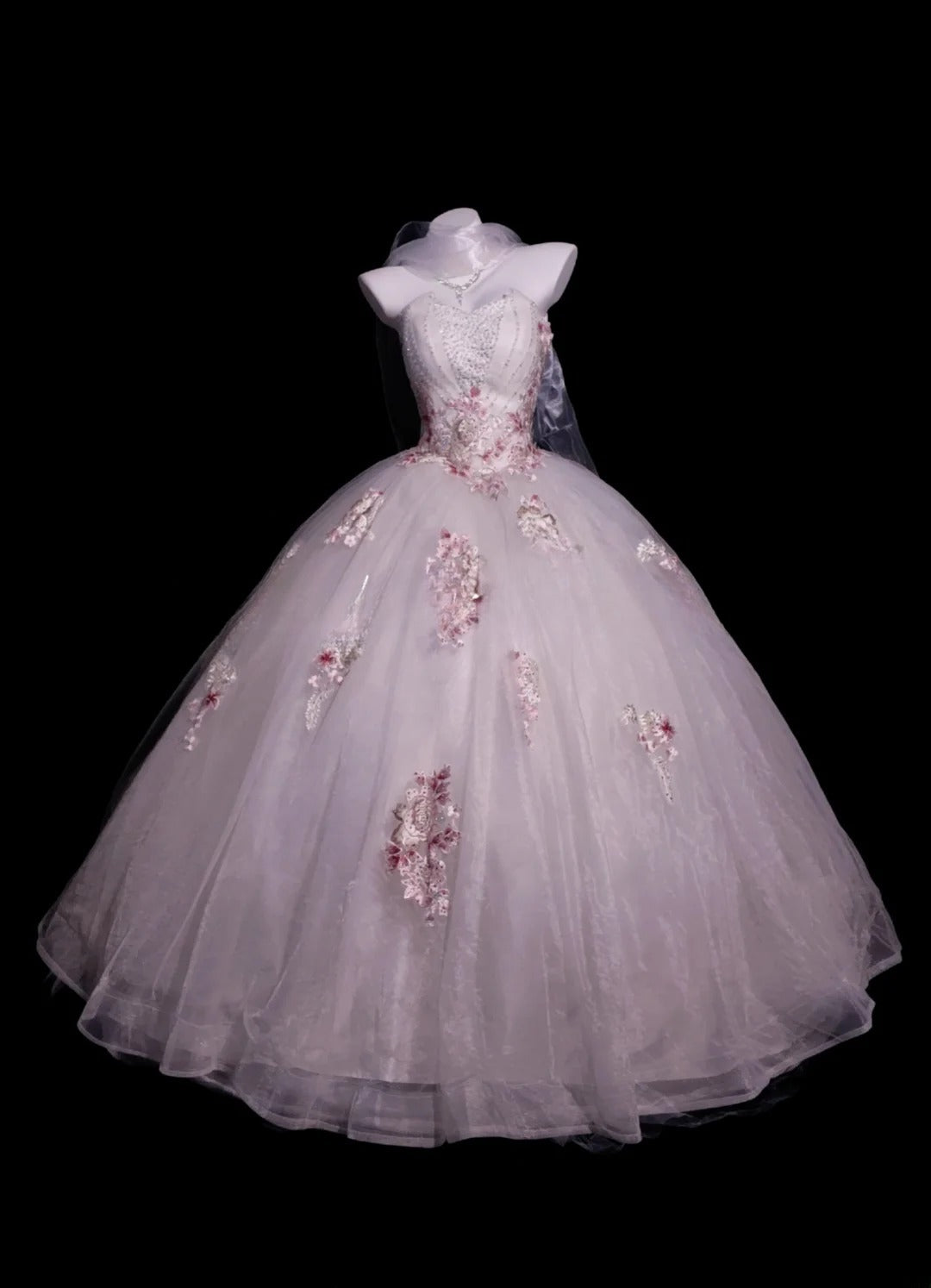 Sweet 16 Dress Sweetheart Tulle Pink Appliques Sleeveless Ball Gown With Beading Sweet Sixteen Dress RB9953
