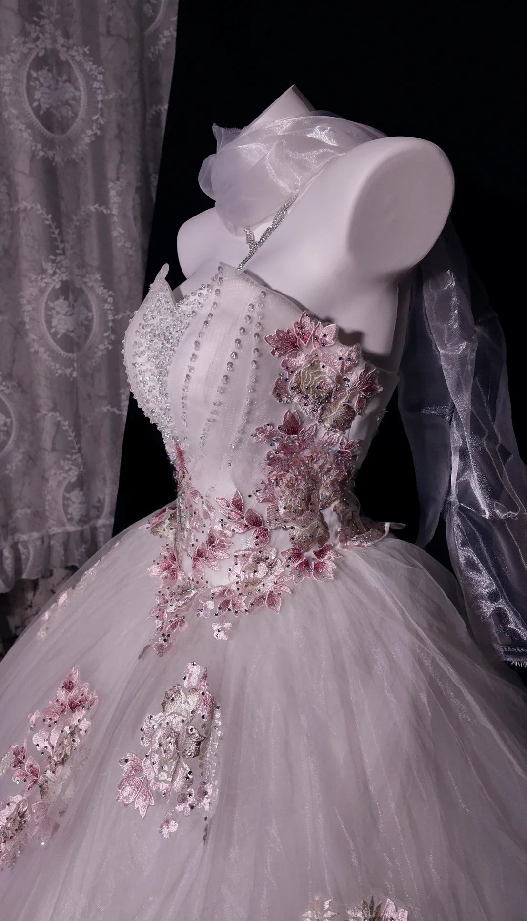 Sweet 16 Dress Sweetheart Tulle Pink Appliques Sleeveless Ball Gown With Beading Sweet Sixteen Dress RB9953