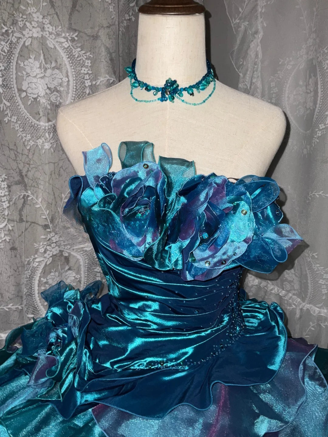 Sweet 16 Dress Blue Strapless Sleeveless Ball Gown With Tiered Layers Sweet Sixteen Dress RB9955