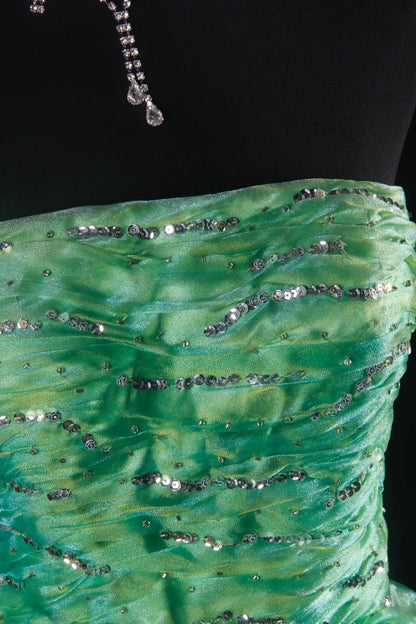 Chic Ball Gown Strapless Green Short 16th Birthday Dress Organza Homecoming Dresses Cocktail Gown AS165
