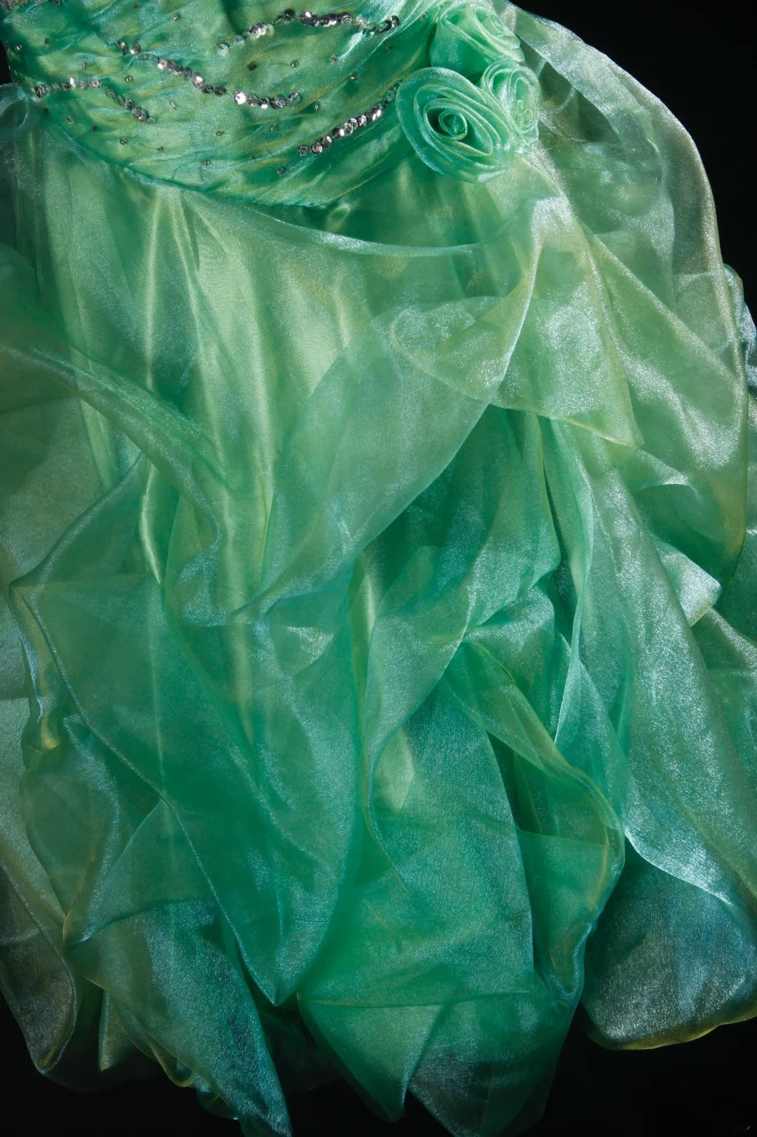 Chic Ball Gown Strapless Green Short 16th Birthday Dress Organza Homecoming Dresses Cocktail Gown AS165