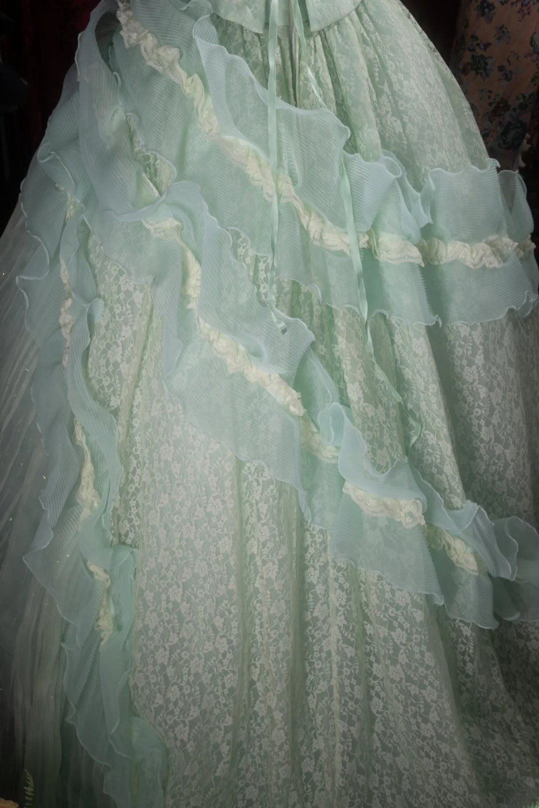 Dreamy Princess Ball Gown Formal Events Strapless Mint Green With Tiered Quince Dress Quinceanera Dresses Birthday Outfits RB8300