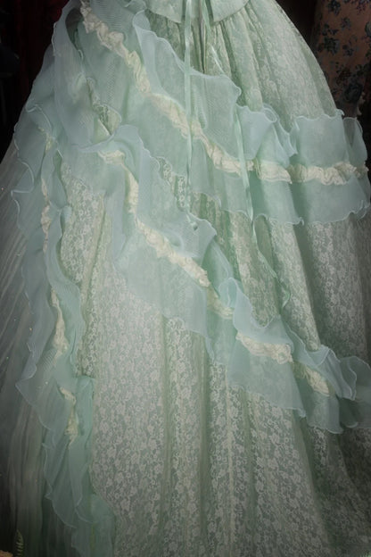 Dreamy Princess Ball Gown Formal Events Strapless Mint Green With Tiered Quince Dress Quinceanera Dresses Birthday Outfits RB8300